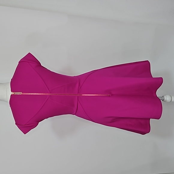 Ted Baker Magenta Scuba Fit And Flare Dress 1/US 4 - Picture 5 of 7